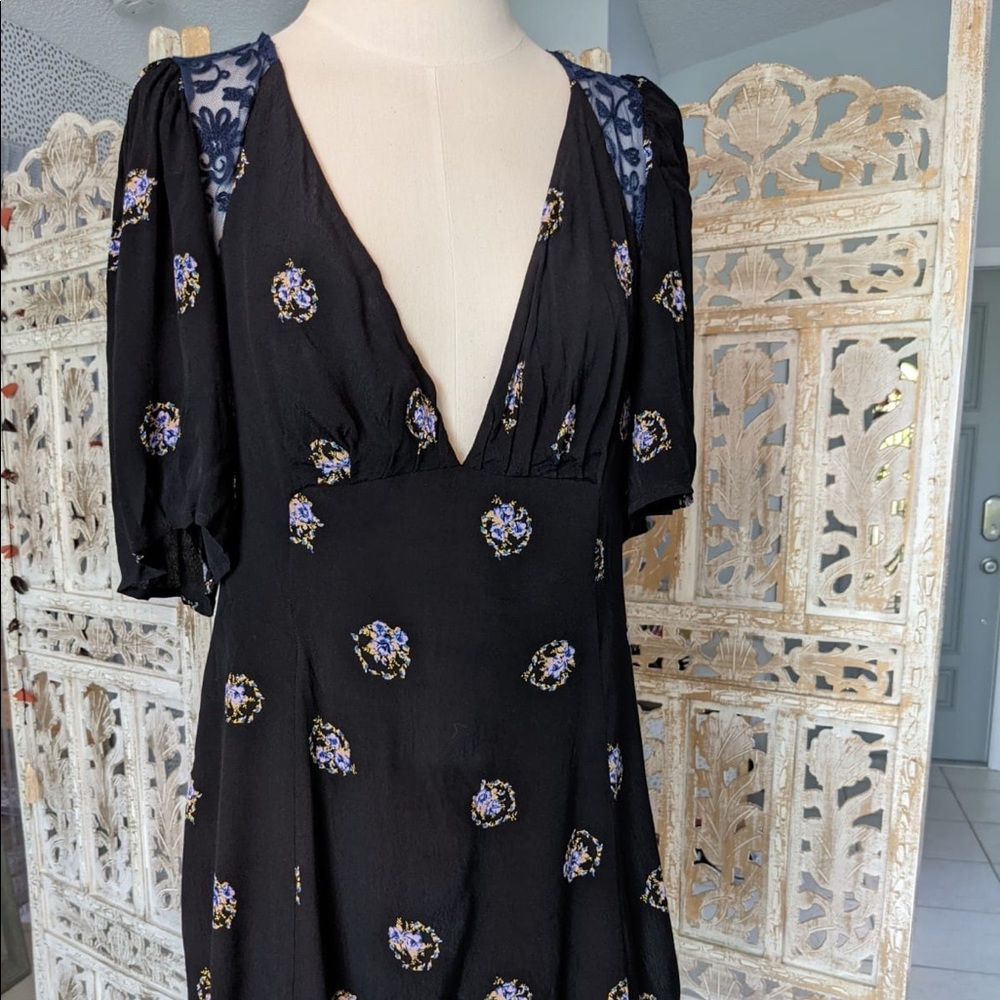 Free people mini dress open tie back